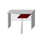Форма Ф522К-20 Стол-приставка на металлических опорах без колес (680*460*755)